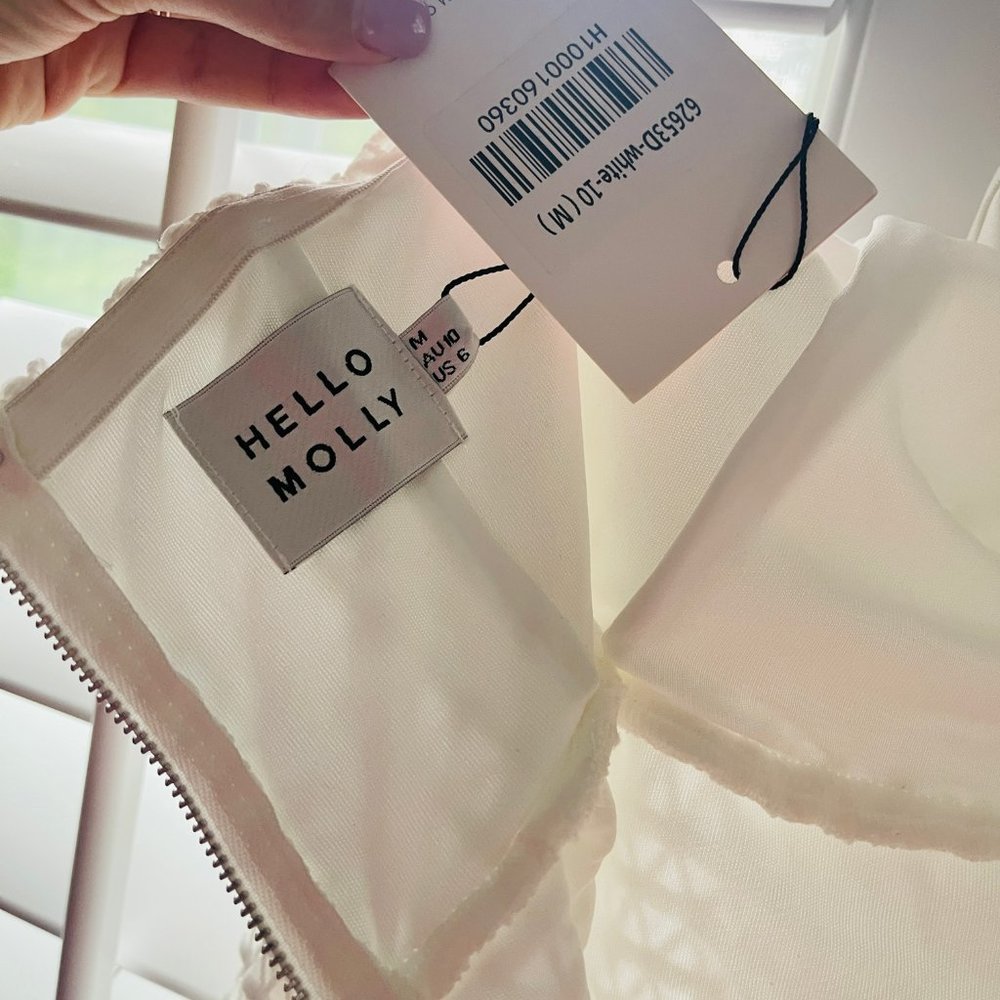 Hello Molly White Write In Cursive Strapless Midi… - image 5
